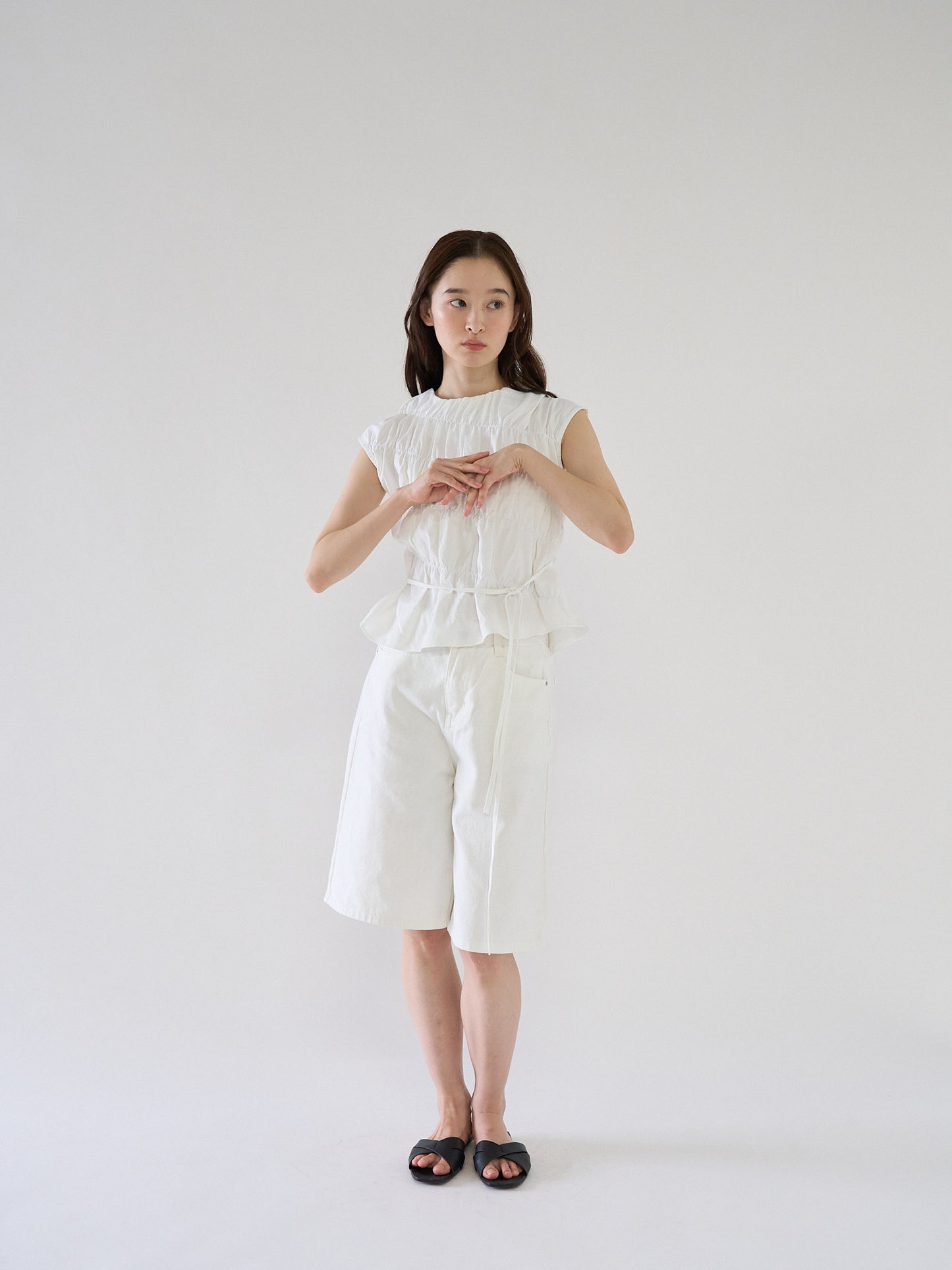 loose cotton half pants