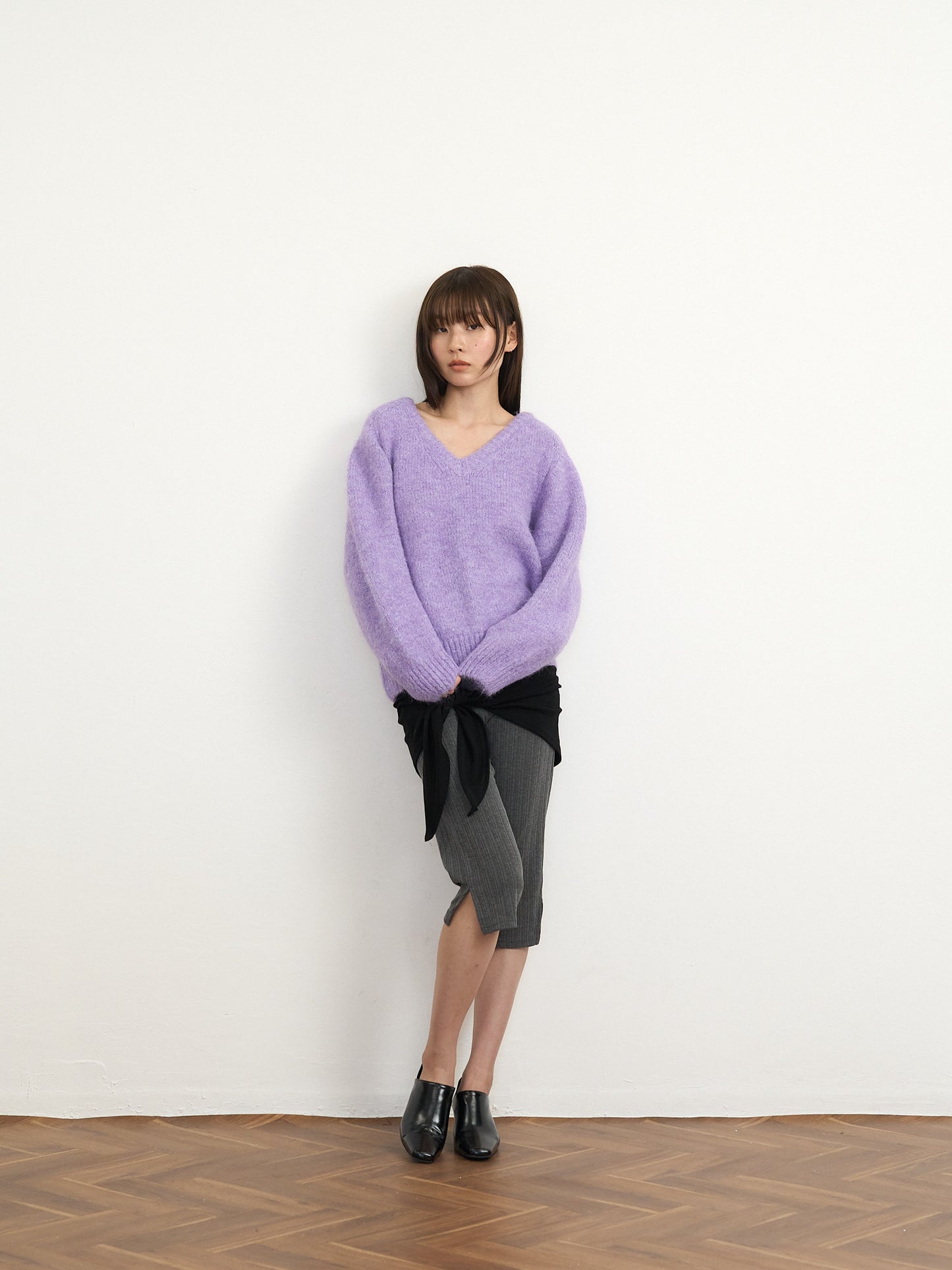 v neck soft knit