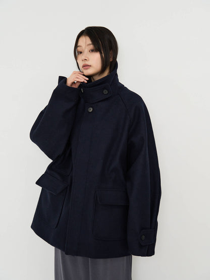 flap pocket wool coat