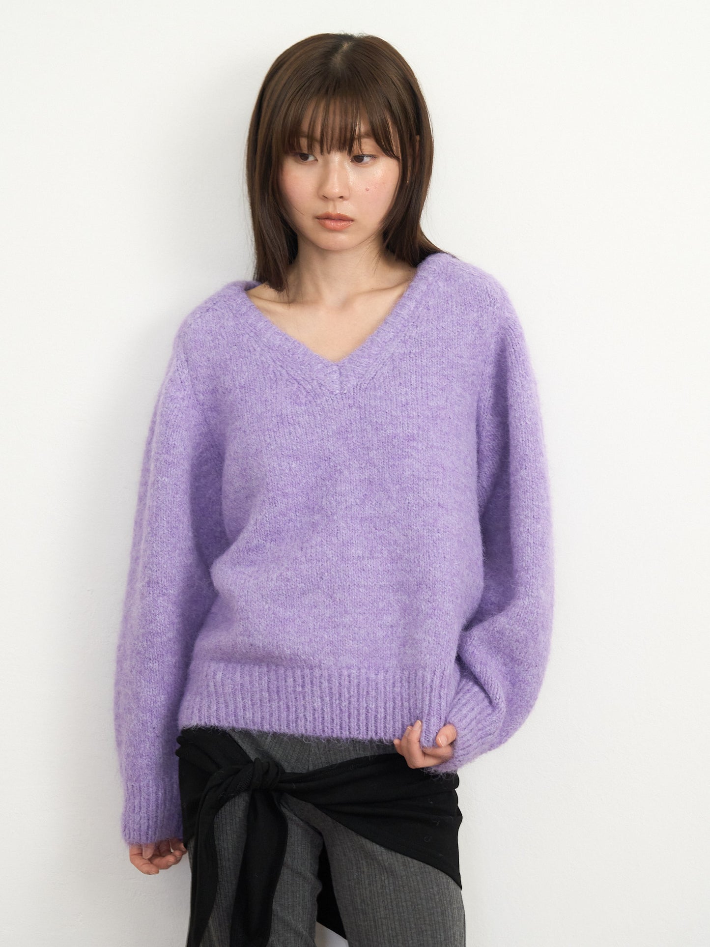v neck soft knit