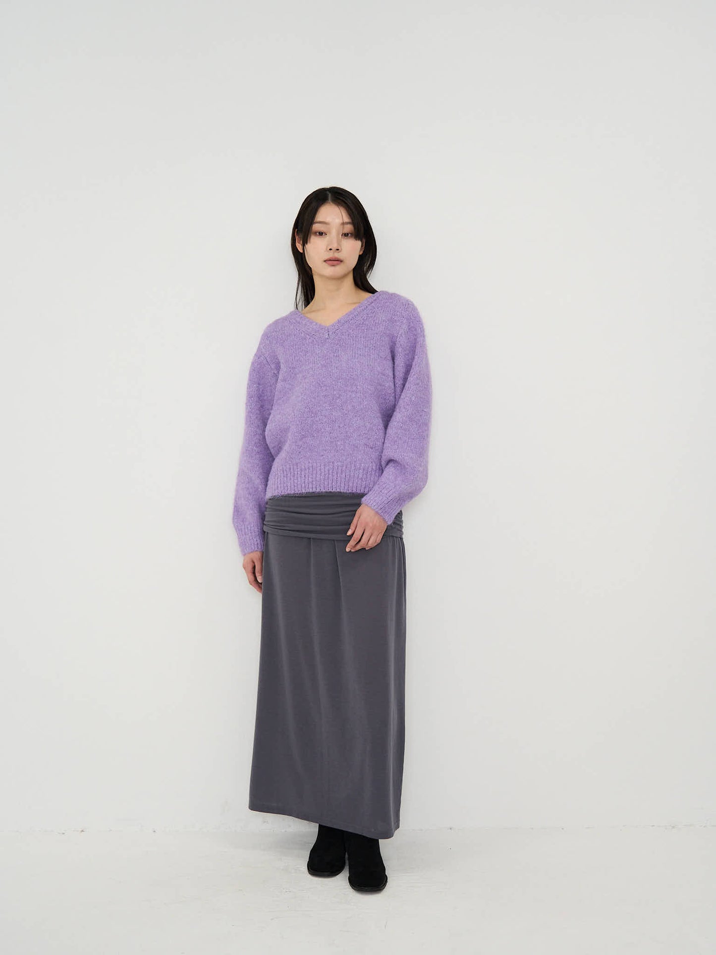 v neck soft knit