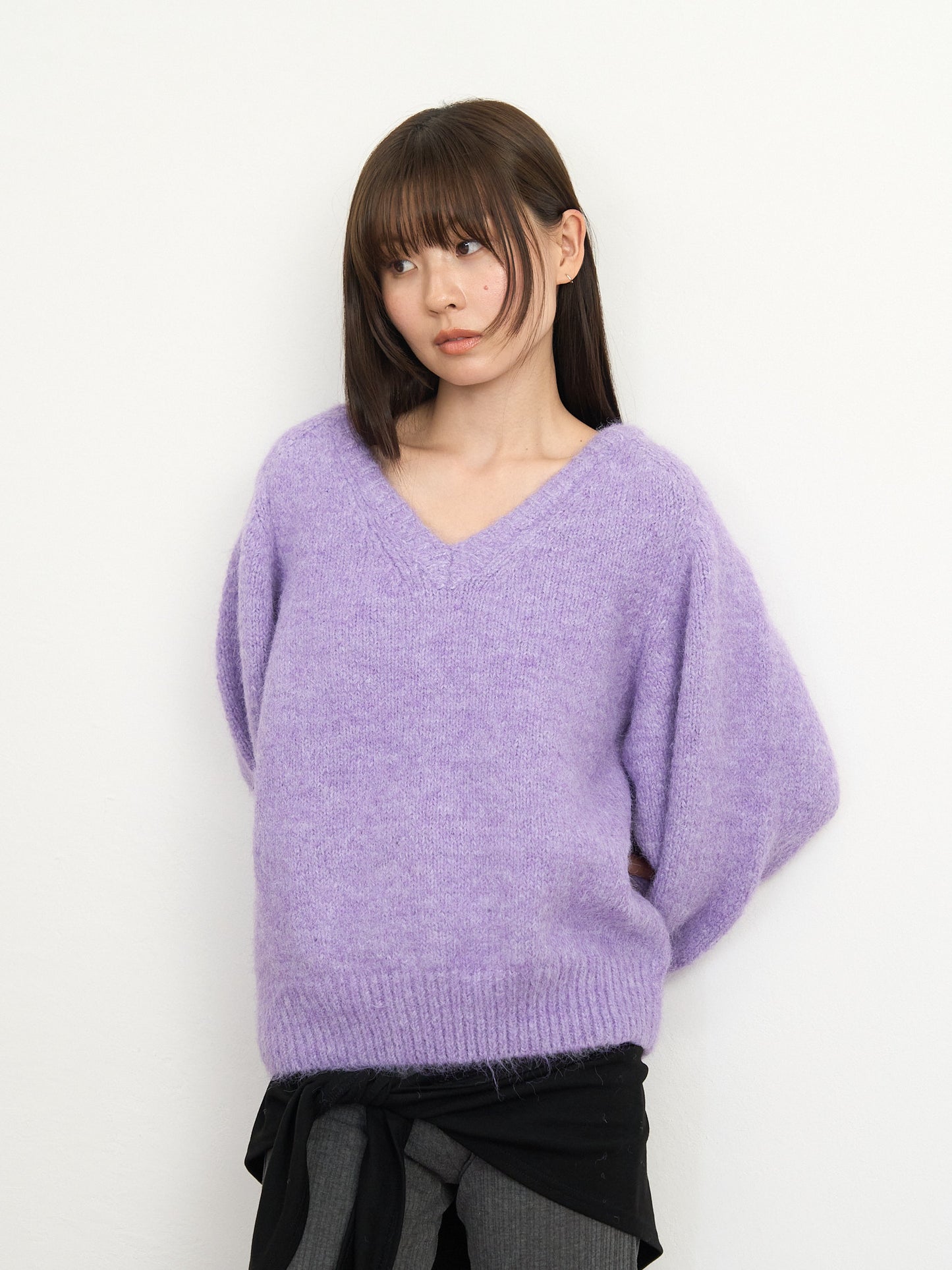 v neck soft knit
