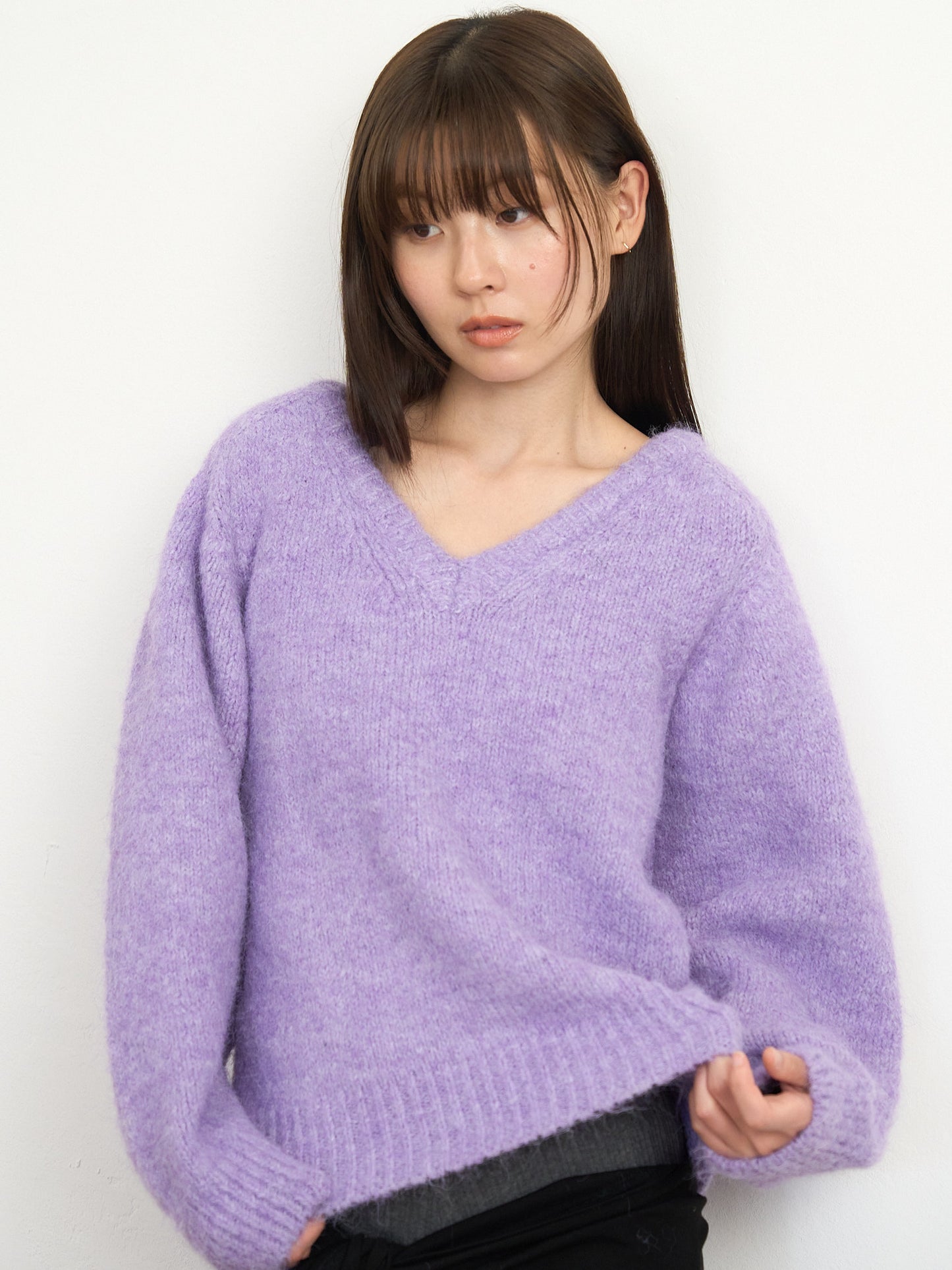 v neck soft knit