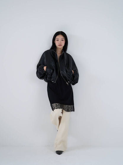 leather zip jacket