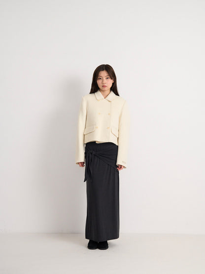 wool double mini jacket