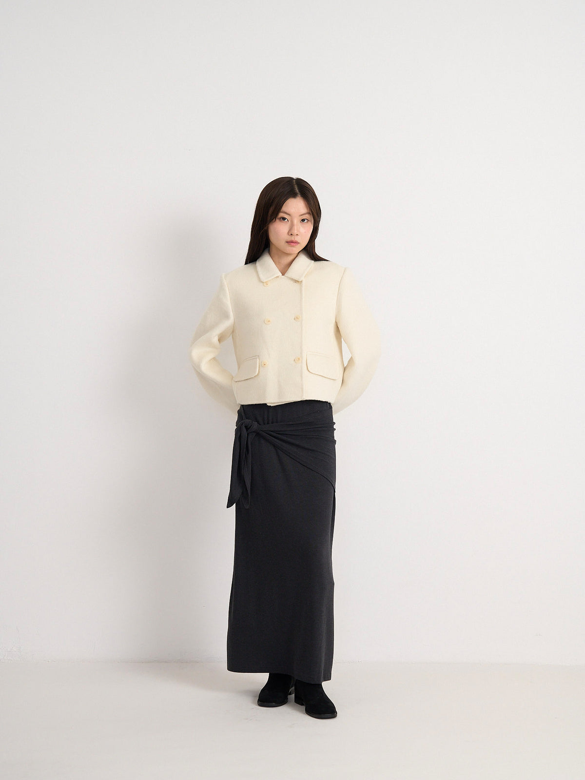 wool double mini jacket