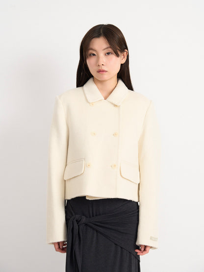 wool double mini jacket