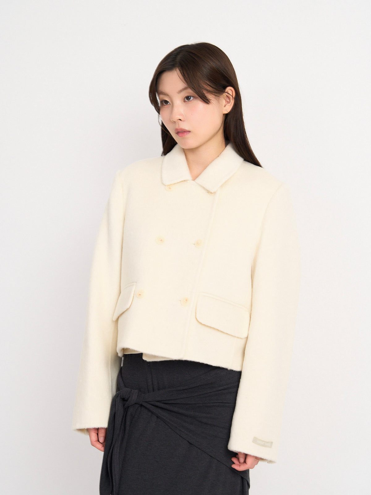 wool double mini jacket