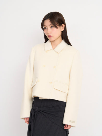 wool double mini jacket