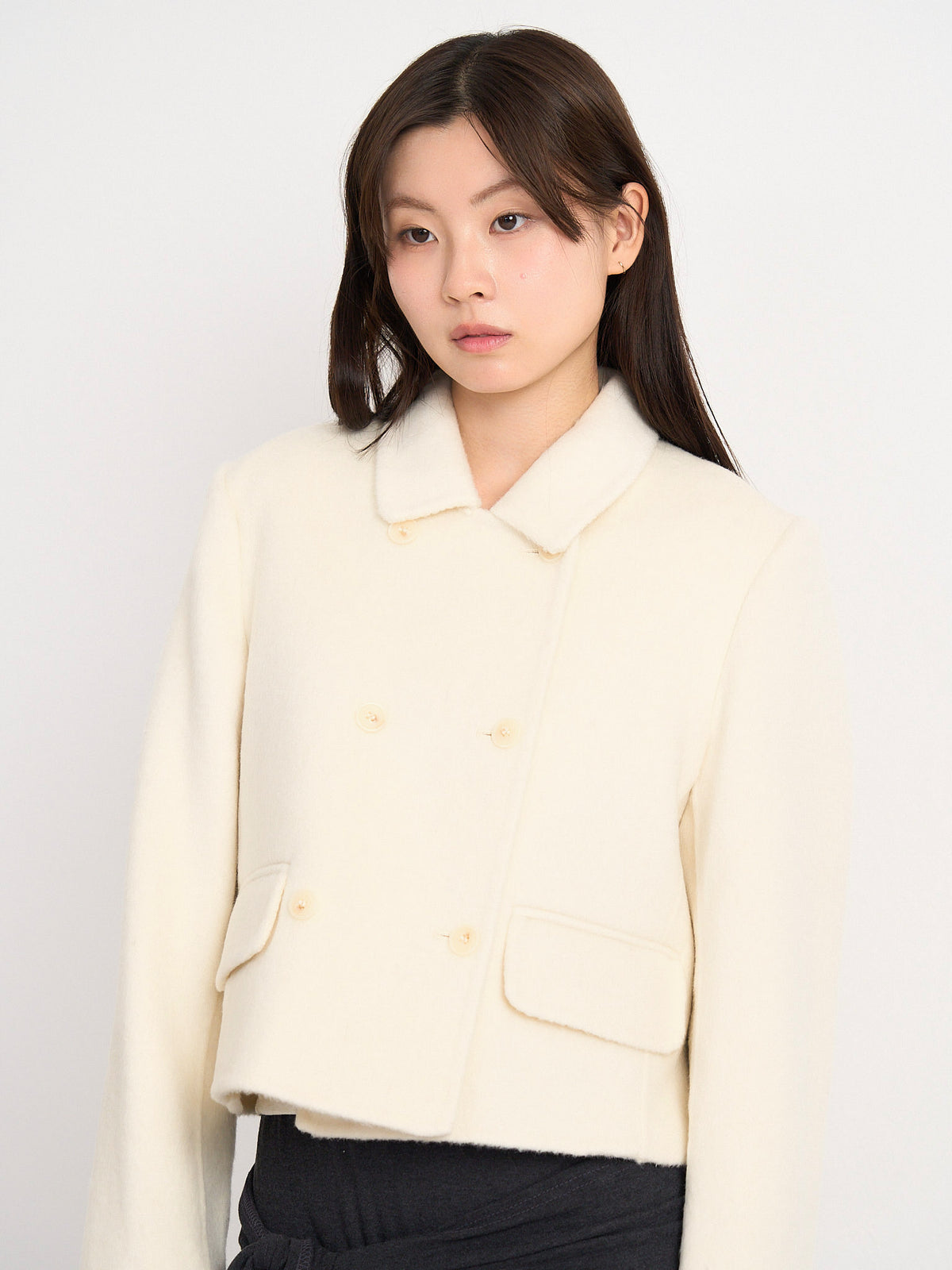 wool double mini jacket