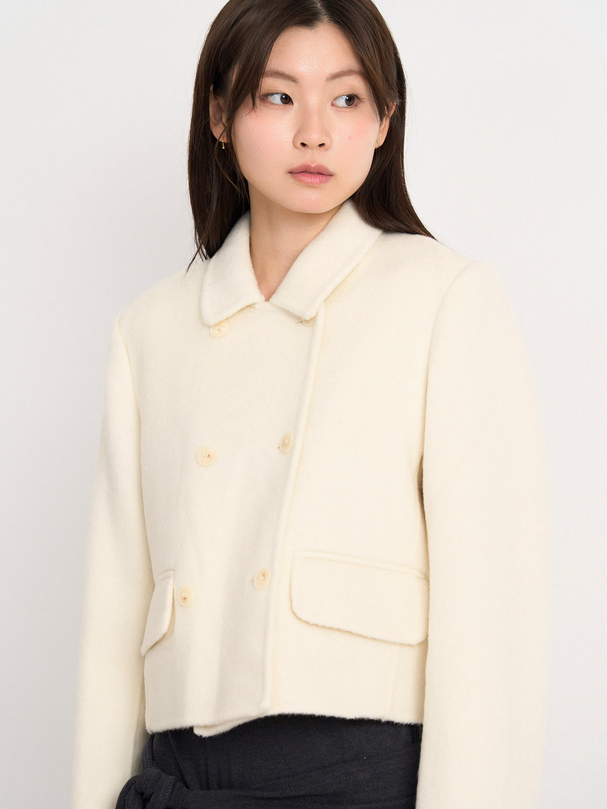wool double mini jacket