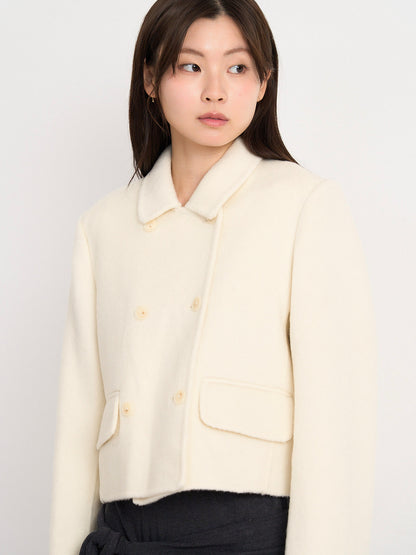 wool double mini jacket