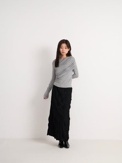 crinkle long skirt