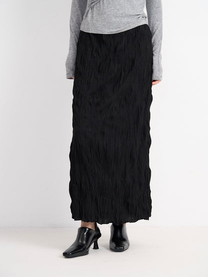 crinkle long skirt