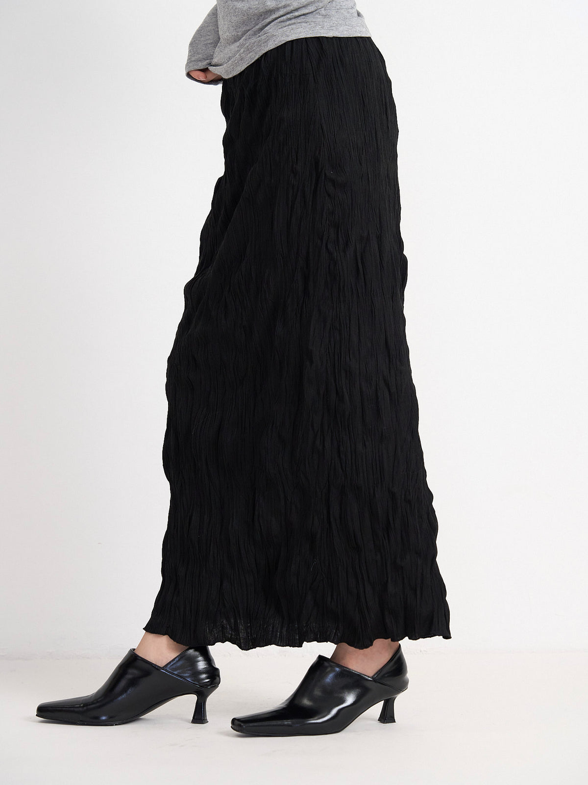 crinkle long skirt