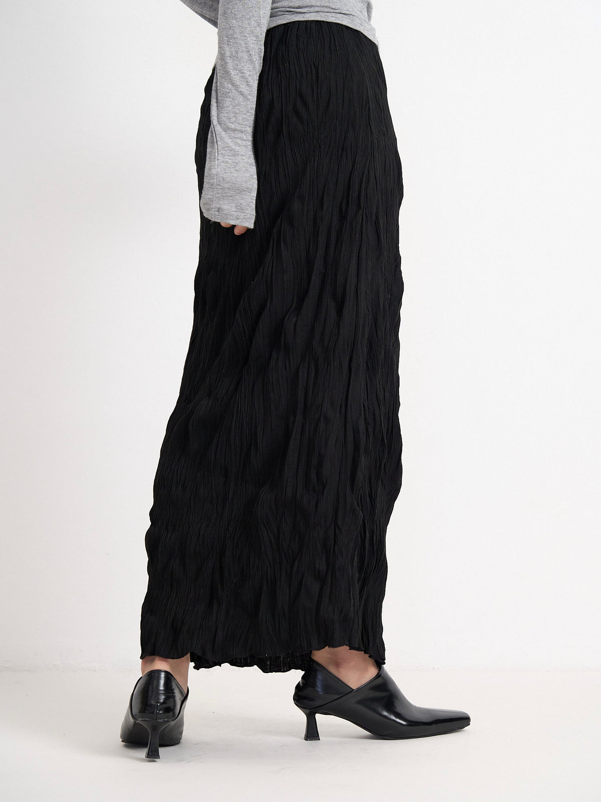 crinkle long skirt
