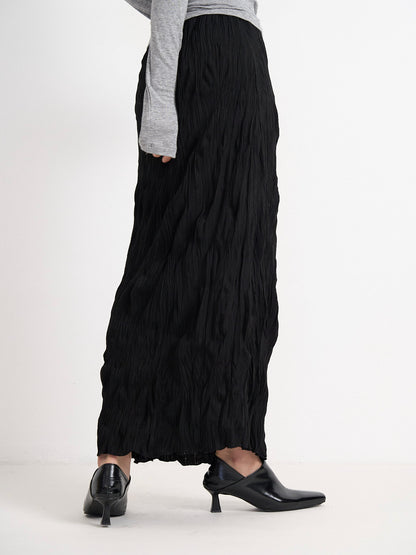 crinkle long skirt