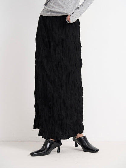 crinkle long skirt