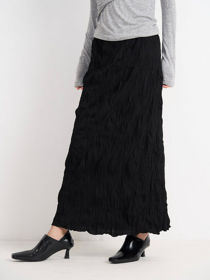 crinkle long skirt
