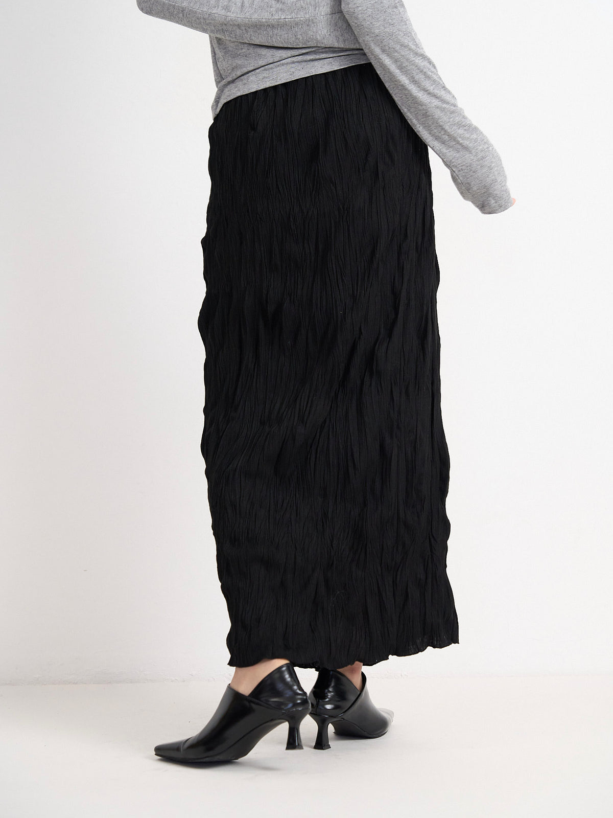 crinkle long skirt