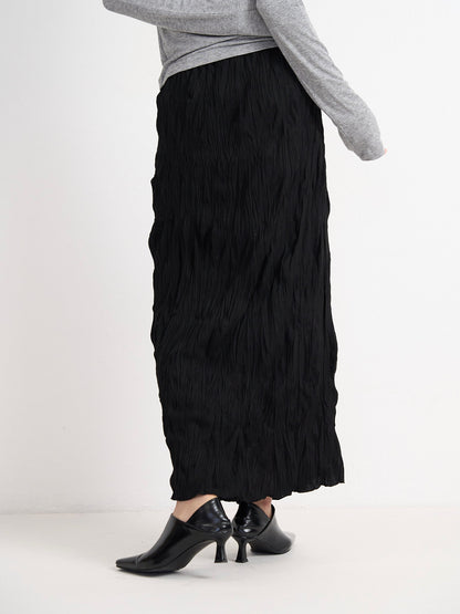 crinkle long skirt
