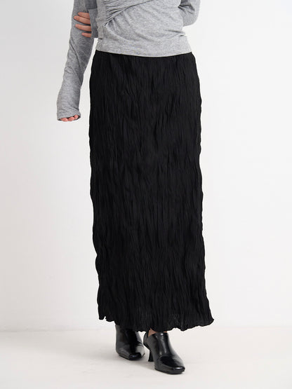 crinkle long skirt
