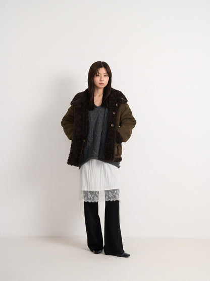 reversible mouton jacket