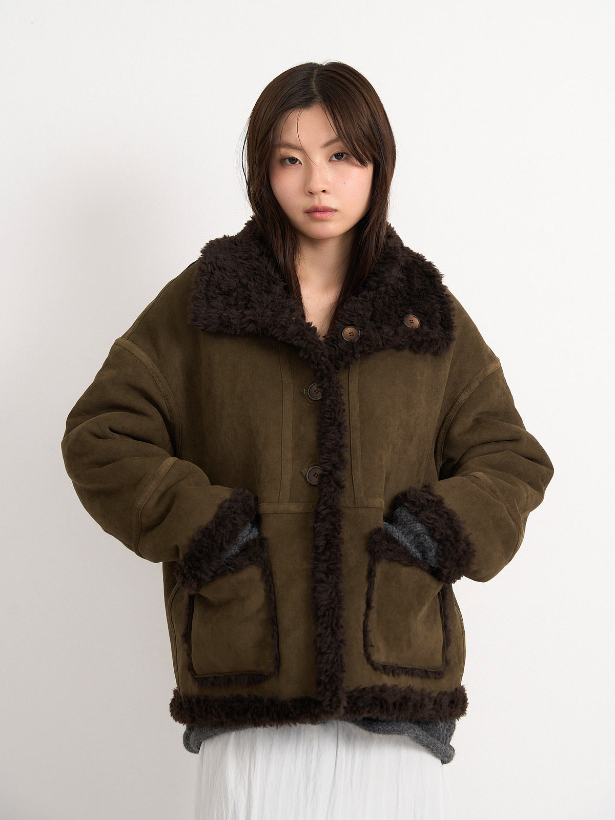 reversible mouton jacket