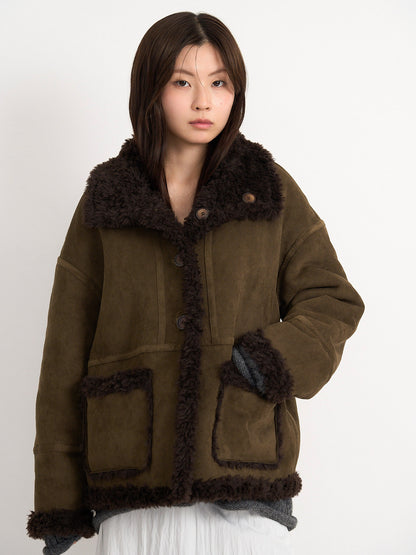 reversible mouton jacket