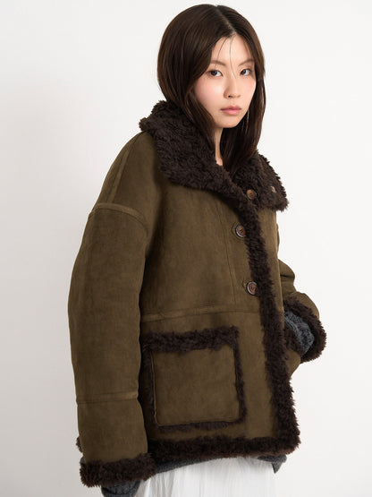 reversible mouton jacket