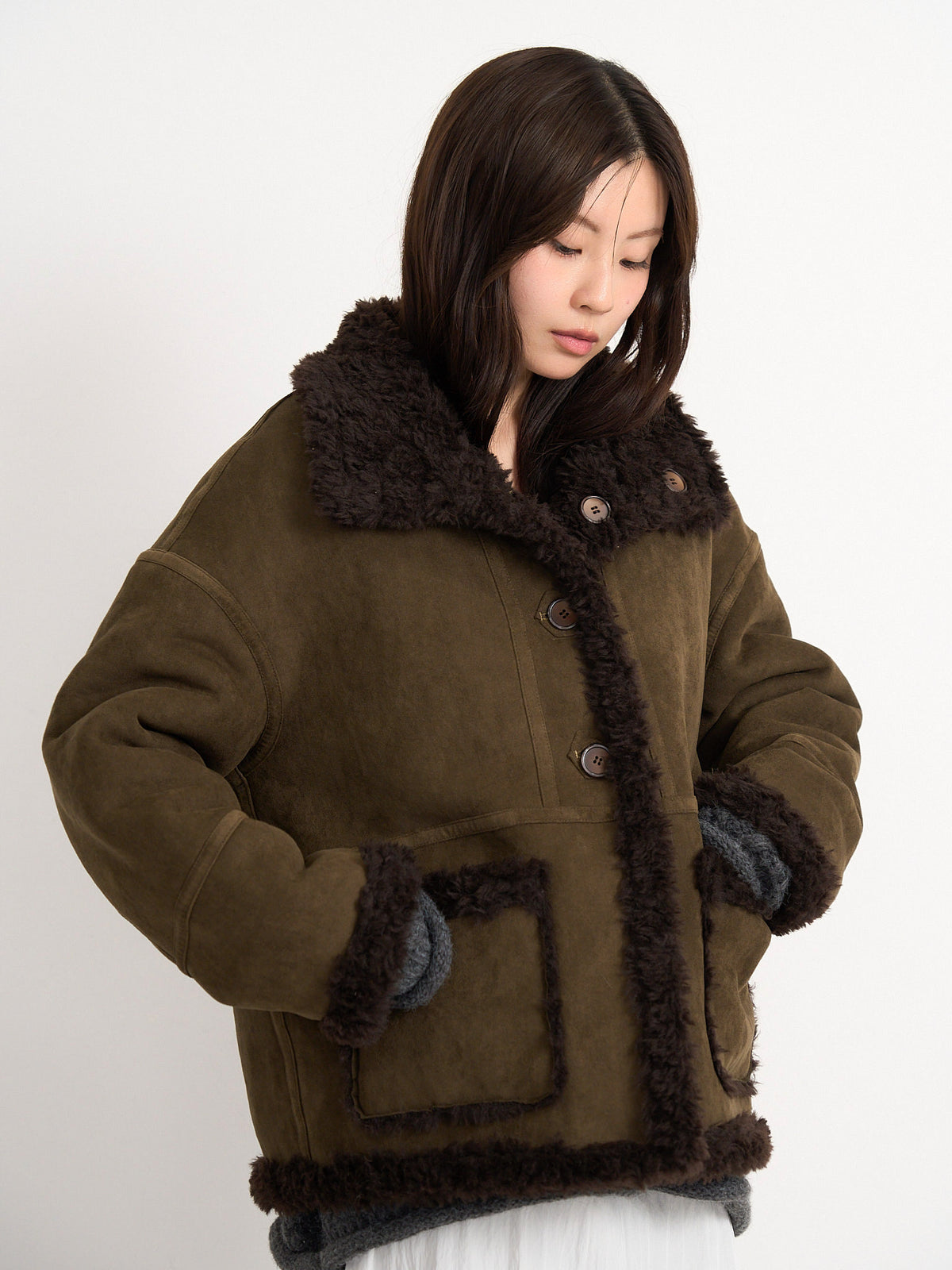 reversible mouton jacket