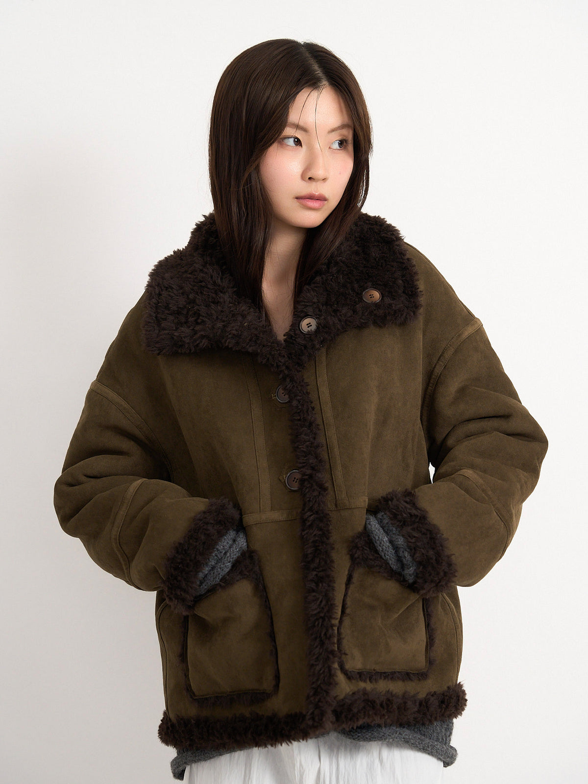 reversible mouton jacket