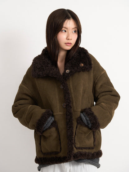 reversible mouton jacket