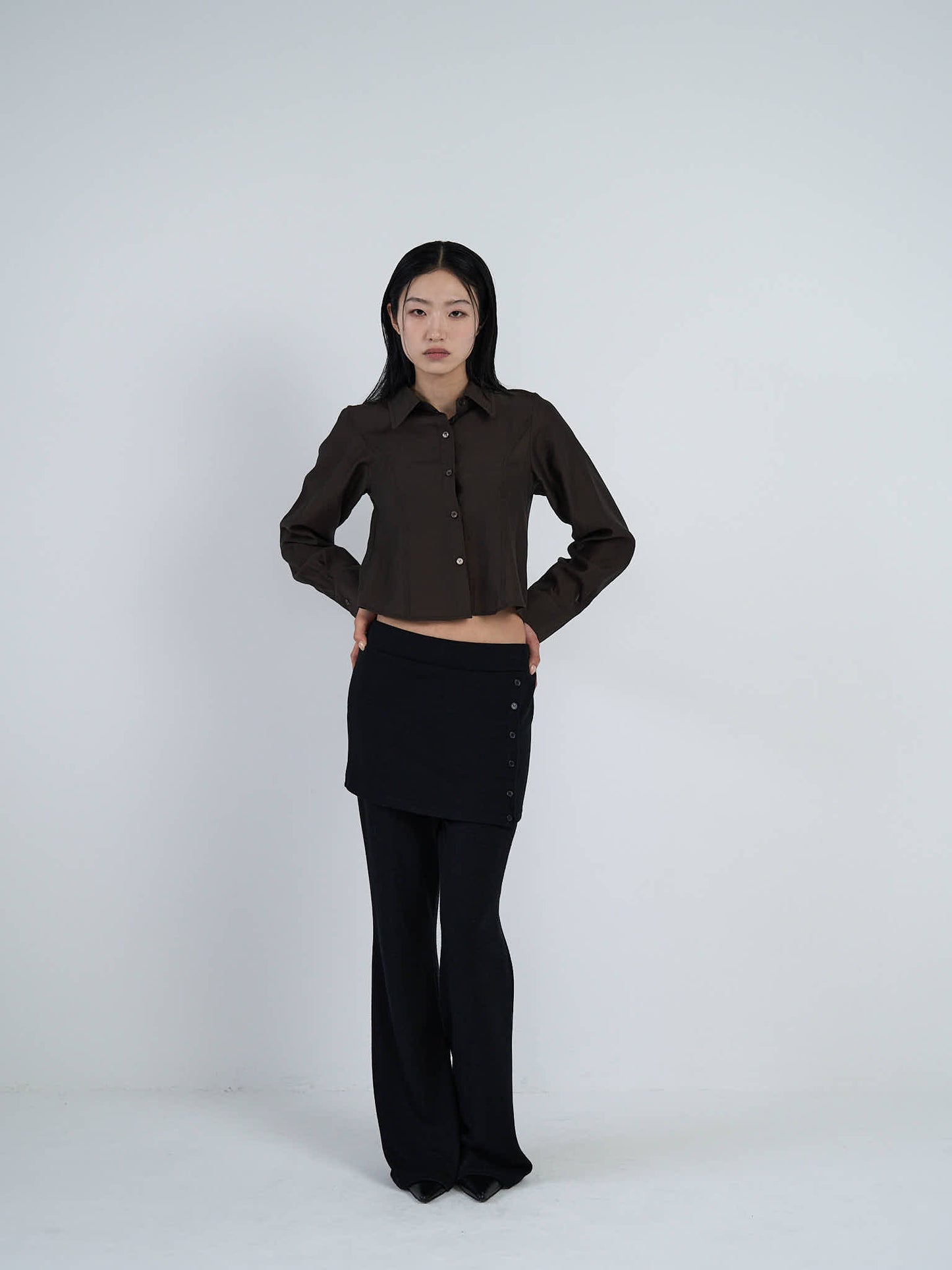 cropped stripe shirt