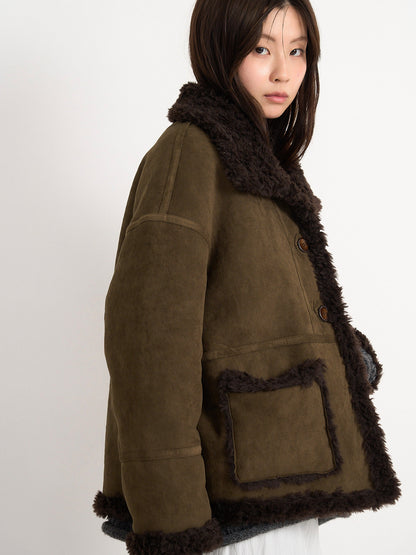 reversible mouton jacket