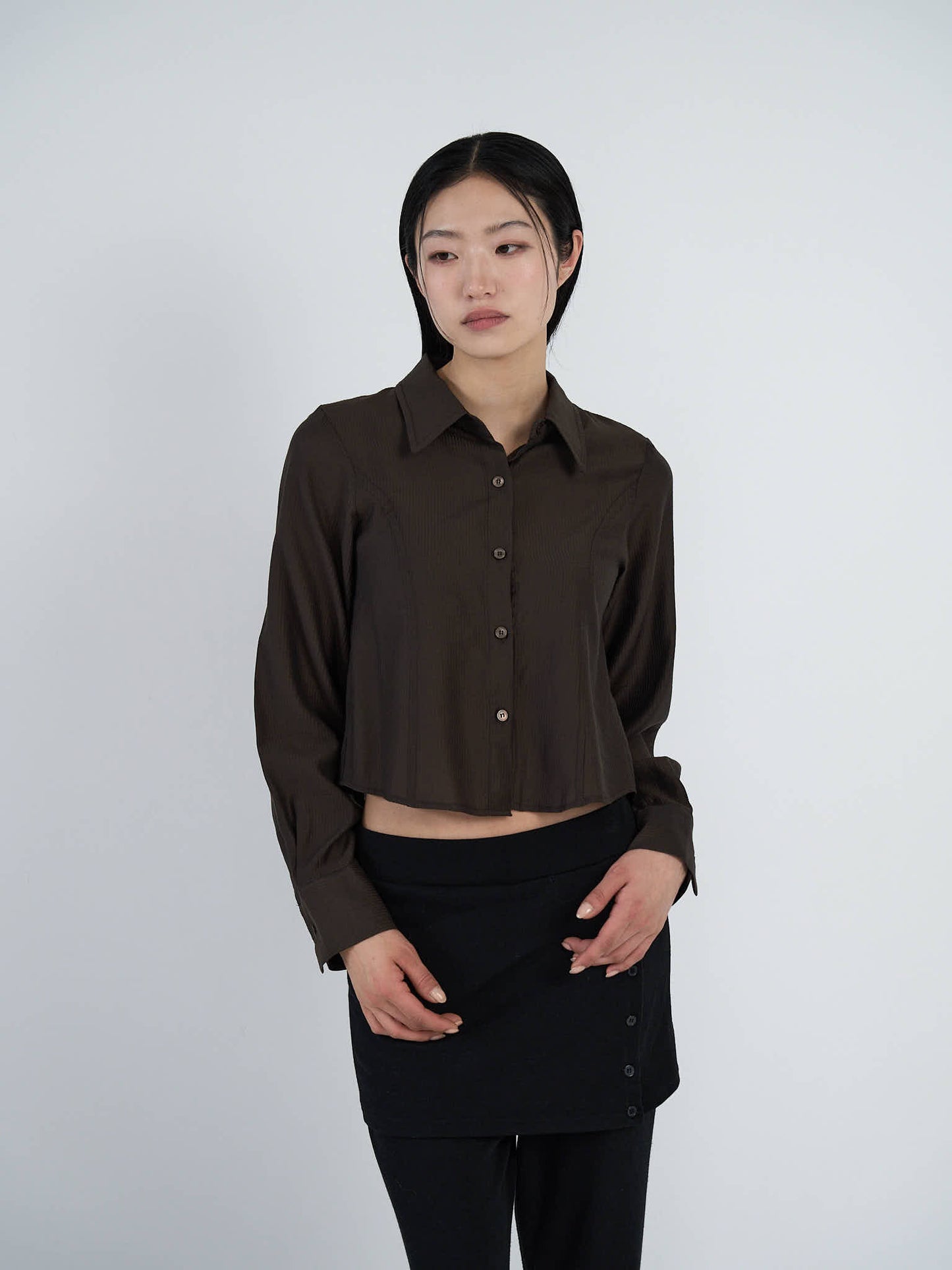 cropped stripe shirt