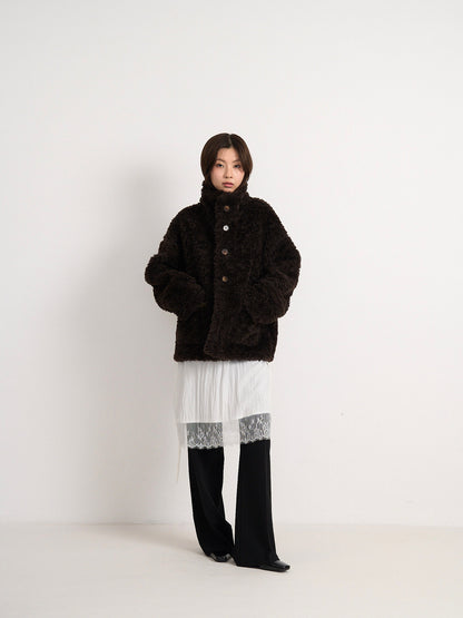 reversible mouton jacket