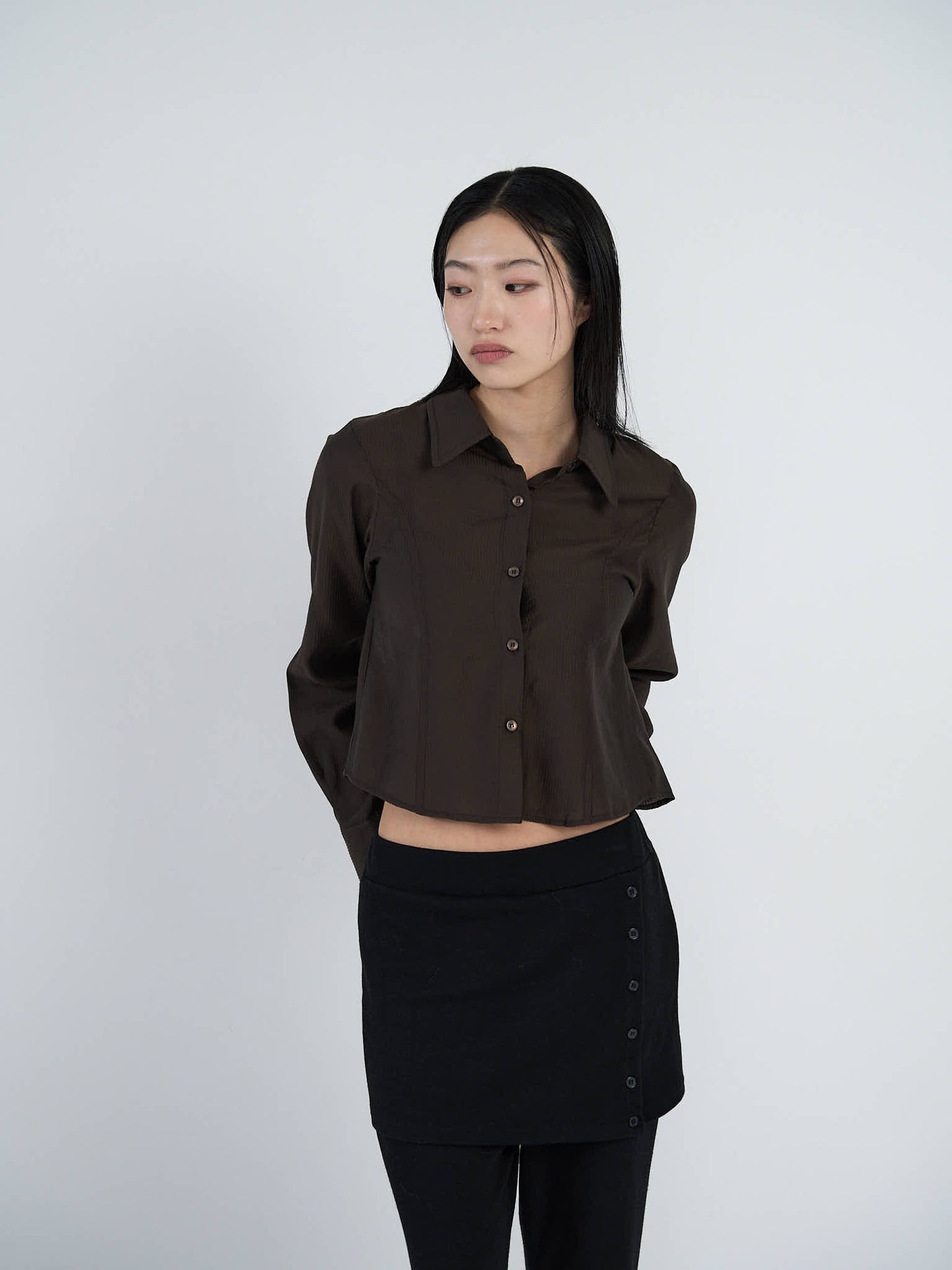 cropped stripe shirt