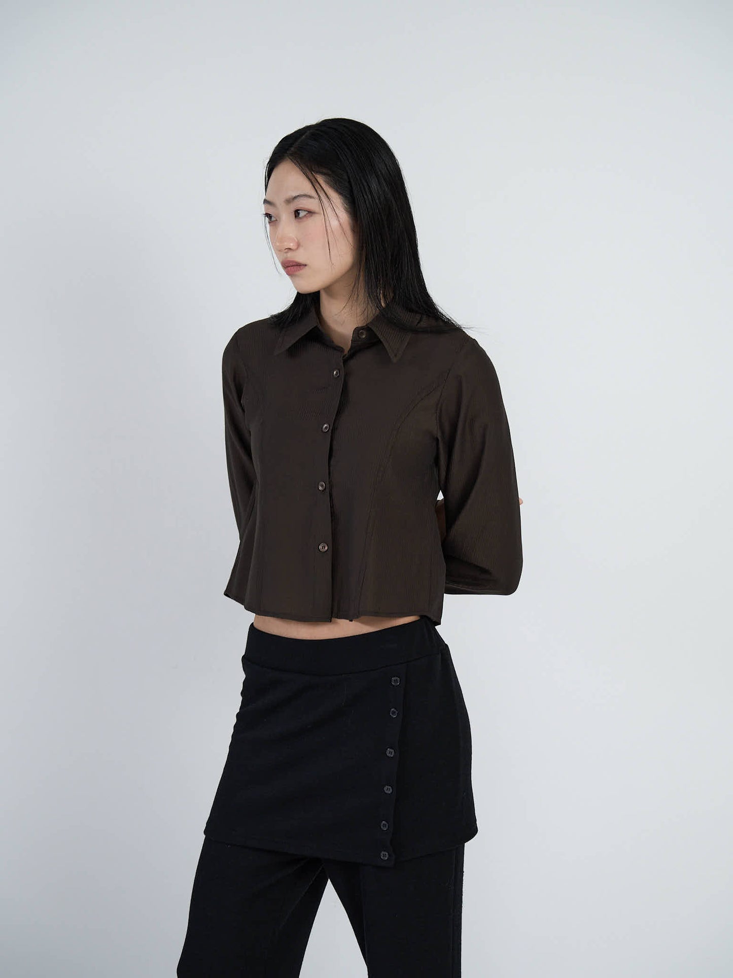 cropped stripe shirt
