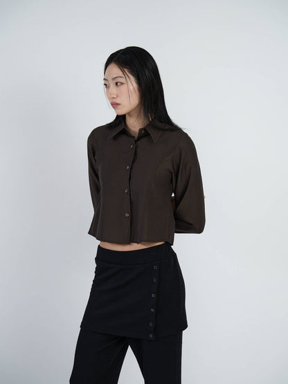 cropped stripe shirt