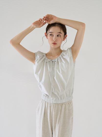 shirring sleeveless blouse