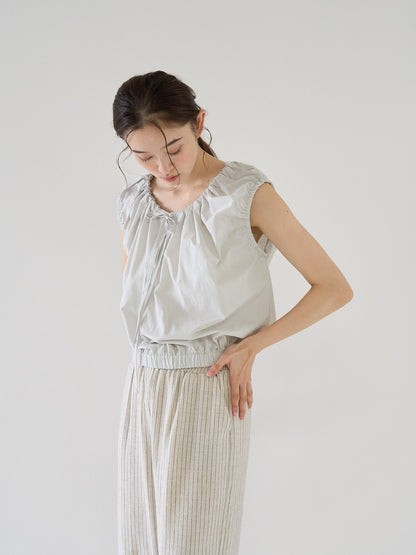 shirring sleeveless blouse