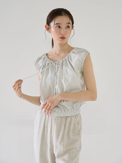 shirring sleeveless blouse