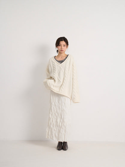 crinkle long skirt