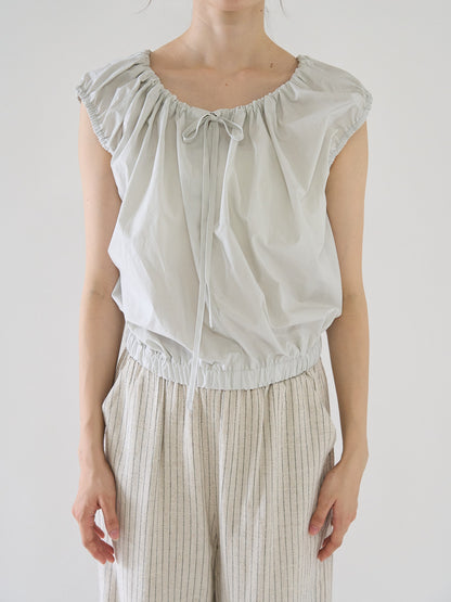 shirring sleeveless blouse