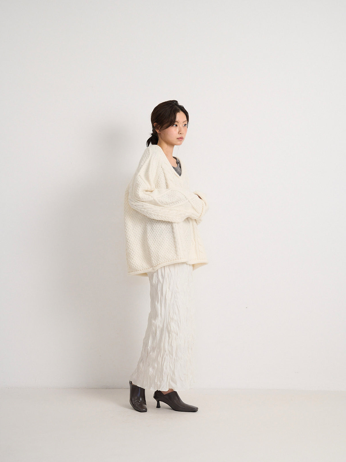 crinkle long skirt