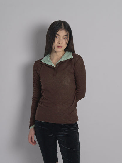 rib high neck top