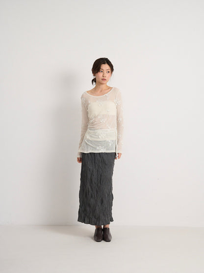 crinkle long skirt