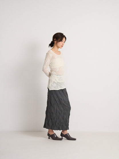 crinkle long skirt