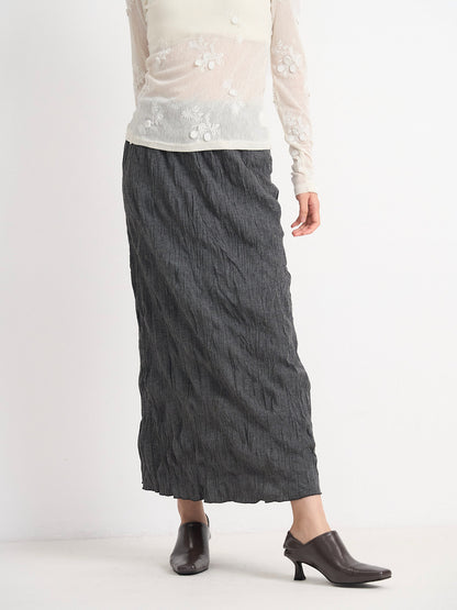 crinkle long skirt